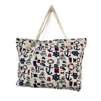 Summer New Style Female Canvas Beach Bag Casual Design Tote Handbag for Women